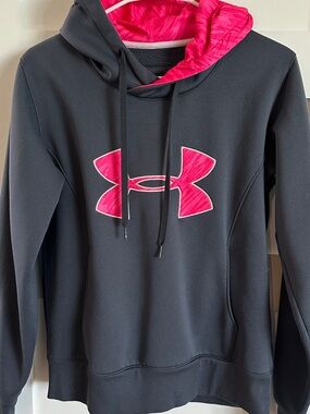 Under Armour Black Fleece-Lined Jacket with Pink Hood Lining